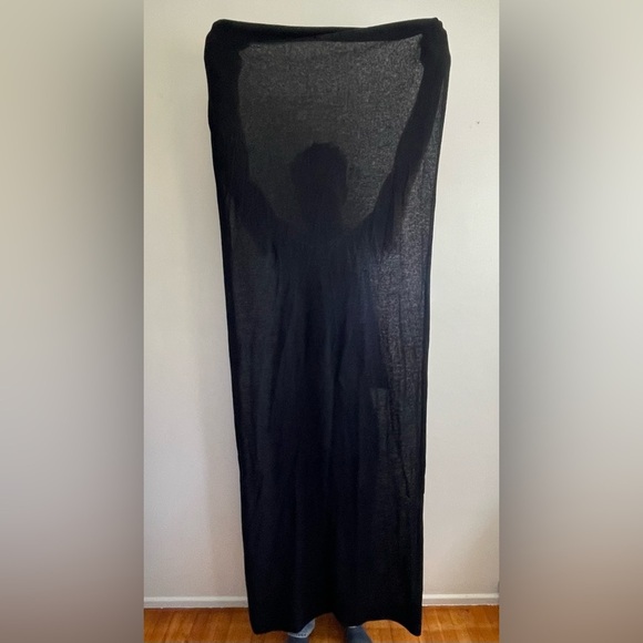 Jo Smith Mongolia Cashmere scarf wrap shawl solid black knit quiet luxury large - Picture 6 of 8